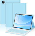 TaIYanG Keyboard Case for iPad Pro 11-inch M5/M4(2025/2024)- Detachable Magnetic Bluetooth Keyboard Case with Pencil Holder - Flip Stand Cover for iPad Pro 11 Inch 2024, Light Blue
