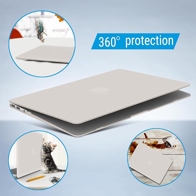 IBENZER Compatible with MacBook Air 11 Inch Case Model A1370 A1465, Soft Touch Plastic Hard Shell Case Bundle with Keyboard Cover for Mac Air 11, Rocky Grey, A11RKGY+1