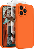 FireNova Designed for iPhone 14 Pro Case, Silicone Upgraded [Camera Protection] Phone Case, Soft Anti-Scratch Microfiber Lining Inside, 6.1 inch, Neon Orange