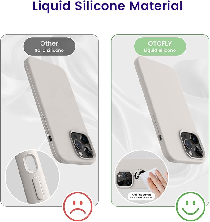 OTOFLY Designed for iPhone 14 Pro Max Case, Silicone Shockproof Slim Thin Phone Case for iPhone 14 Pro Max 6.7 inch (Stone)