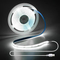 Aclorol COB LED Strip Light 5V USB White 6000K 13.12FT/4M 1280LEDs CRI85+ LED Light Strip for Bedroom Super Bright Tape Lights with 1M Cable for Under Cabinet Desks 3D Printer DIY Lighting Decor