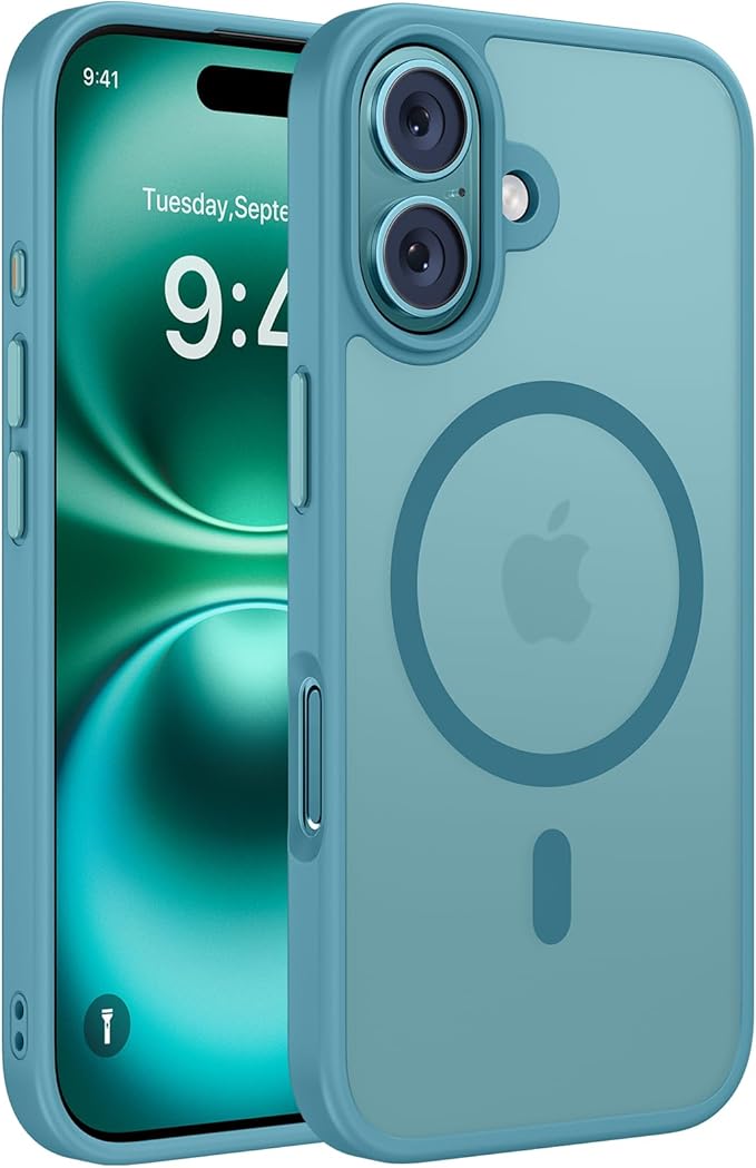 Miracase Magnetic Series for iPhone 16 Case [Compatible with MagSafe] Military-Grade Protection, Anti-Fingerprint, Slim Phone Case for iPhone 16 6.1 inch - Teal