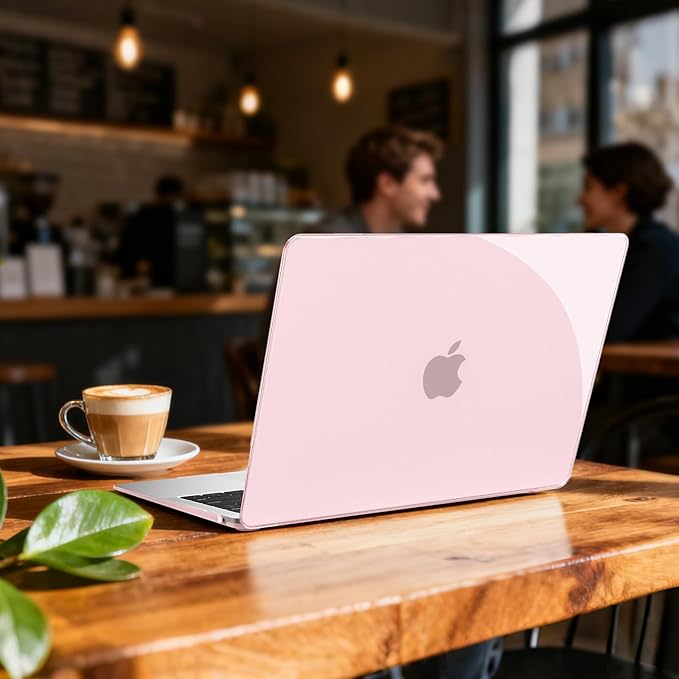 B BELK Compatible with MacBook Air 13 inch Case 2022 2021 2020 2019 2018 A2337 M1 A2179 A1932, Plastic Laptop Hard Shell+ Keyboard Cover+Screen Protector for MacBook Air 13.3 inch Case, Crystal Pink