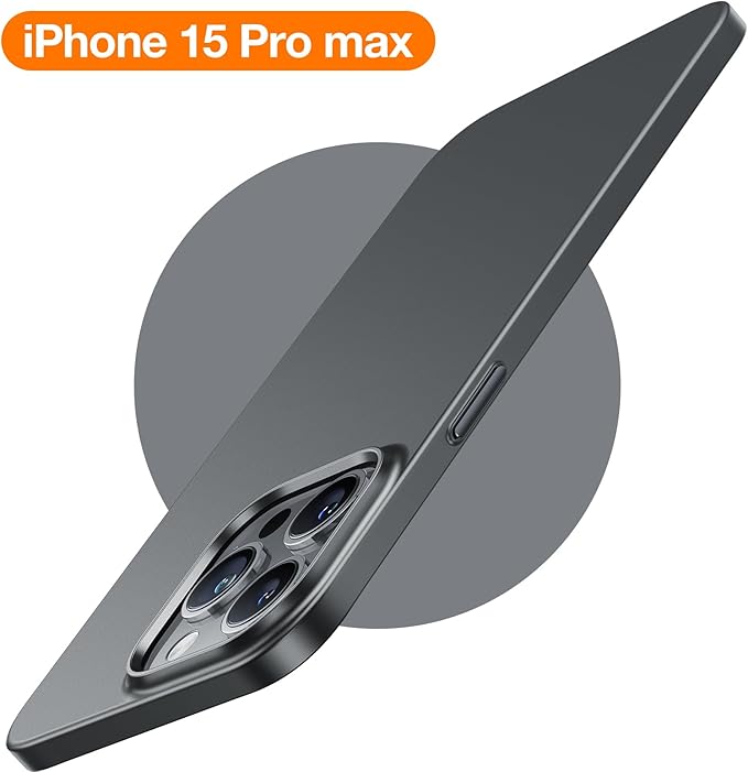 TORRAS Magnetic Slim-Fit for iPhone 15 Pro Max Case, Ultra-Thin 15 ProMax Phone Case Compatible with MagSafe, Lightweight Anti-Scratch Matte Hard iPhone 15 ProMax Case 6.7 inch OriginFit, Grey