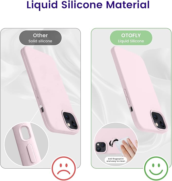 OTOFLY Designed for iPhone 13 Case, Silicone Shockproof Slim Thin Phone Case for iPhone 13 6.1 inch Ice Pink