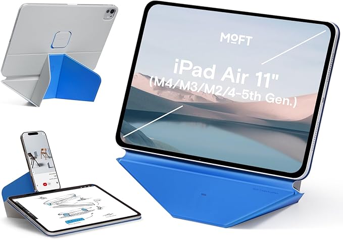 MOFT Dynamic Folio Tablet Stand Compatible with iPad Air 11"(M4 2026/M3 2025/M2 2024) & iPad Air 10.9"(5th 2022/4th 2020), Slim Magnetic Tablet Holder Case with 20+ Viewing Angles, Cement x Sapphire