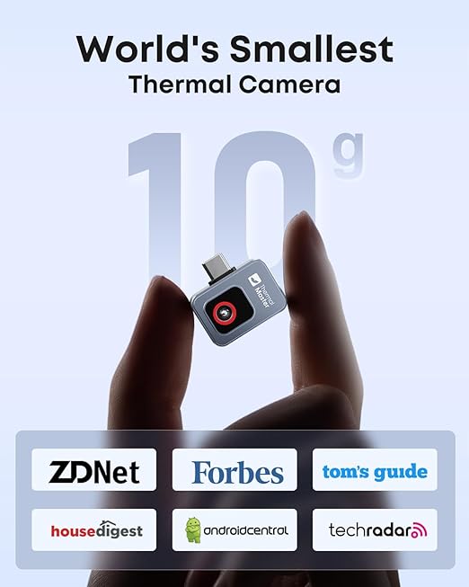 Thermal Master P2 - Thermal Camera for Android, 512×384 Super Resolution Infrared Imager with 1.5℃ PCB Accuracy, Hotspot Tracking, -4℉ to 1112℉ High Temp, Plug & Play, Grey