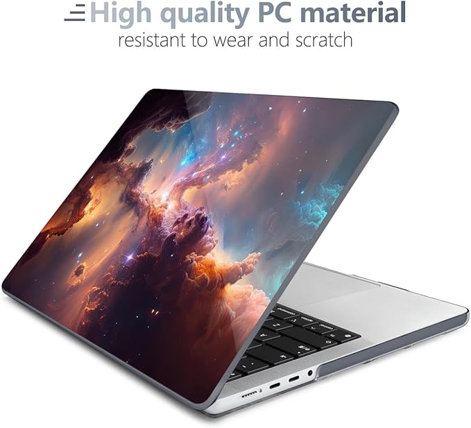 Batianda for MacBook Pro 14 Inch Case 2026-2021 Release M5 M4 M3 M2 M1 Pro/Max, 1.2mm Slim Graphic Hard Shell Cover with Keyboard Cover, Screen Protector 4-in-1 Bundle, Nebula