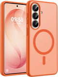 TOCOL for Samsung Galaxy S26 Case, Compatible with Magsafe, Full Camera Protection, Built-in Magnetic Ring, Drop Protection, Translucent Matte Phone Case for S26 6.3 inch (Orange)