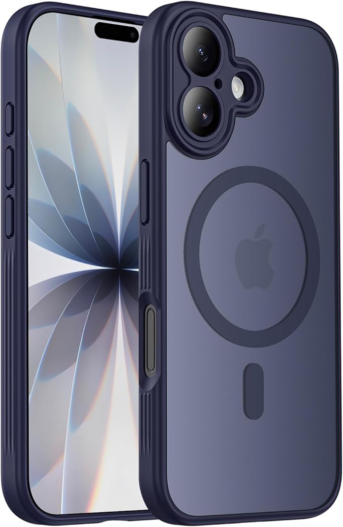 Symcele Designed for iPhone 17 Case, Compatible with MagSafe, [Camera Protection] [15FT Military Droptection] Shockproof Translucent Matte Anti-Slip Phone Case, 6.3", Deep Blue