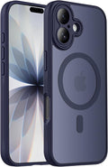 Symcele Designed for iPhone 17 Case, Compatible with MagSafe, [Camera Protection] [15FT Military Droptection] Shockproof Translucent Matte Anti-Slip Phone Case, 6.3", Deep Blue