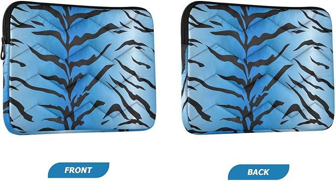 Laptop Case Sleeve, Blue Tiger Stripes Black Pattern Shockproof Protective Computer Carrying Cover, Briefcase Handbags 15-16 inch Laptop Sleeve Bag