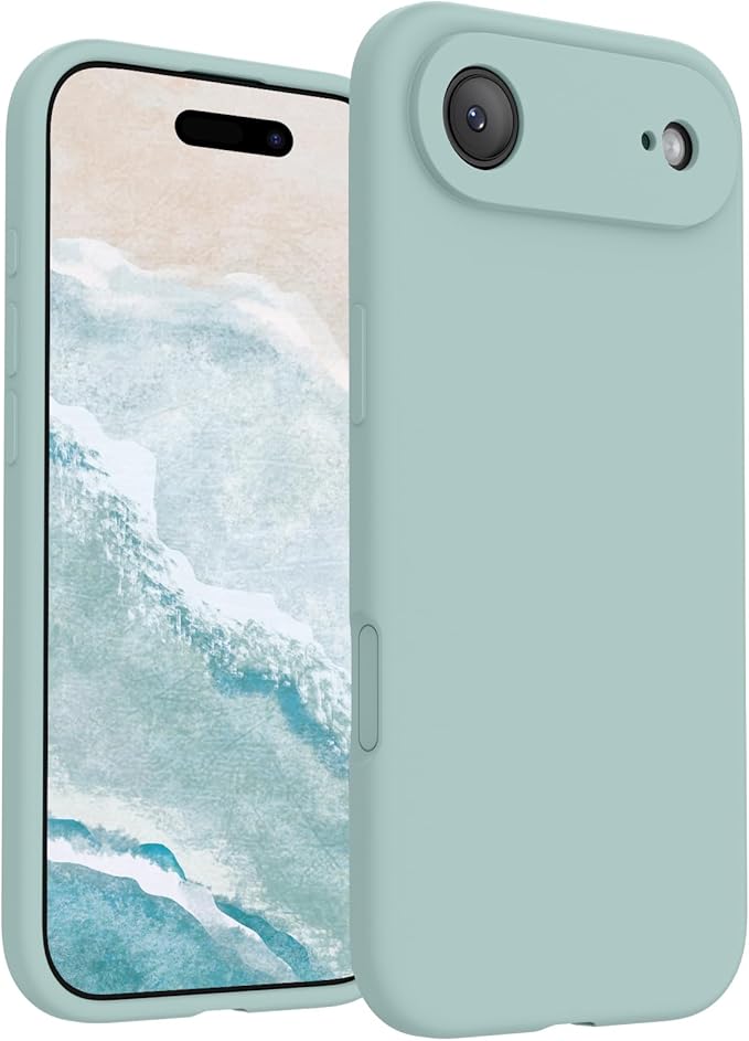 FireNova Magnetic for iPhone Air Case, Compatible with MagSafe, [Integrated Silicone Camera Control Button] [Camera Protection] Microfiber Lining Phone Case for iPhone 17 Air, 6.5", Mint Green