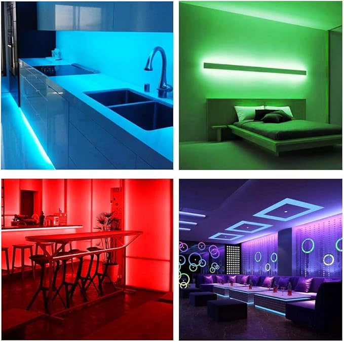 DAYBETTER Led Strip Lights 200ft, RGB Led Light Strip with 44 Keys Remote Controller, Color Changing Led Lights for Bedroom 100 ft of 2 Rolls