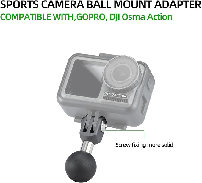 FANAUE GB-01 Action Camera Universal Ball Adapter Interface 1" Ball Assembly,Compatible with GOPRO Hero 9/10/11 and Other Brands of Action Cameras