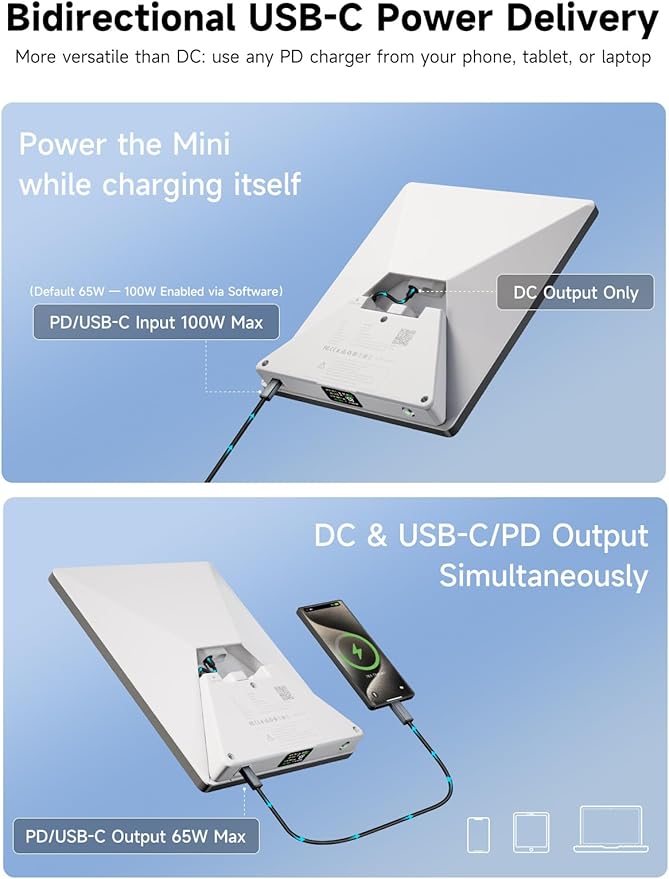 LinkPower 1 Power Bank Compatible with Starlink Mini, 27500mAh 99Wh Portable Charger with USB-C Bidirectional Power Delivery, LCD Display, Smart App, DC Cable, Battery Pack for Outdoor&Camping