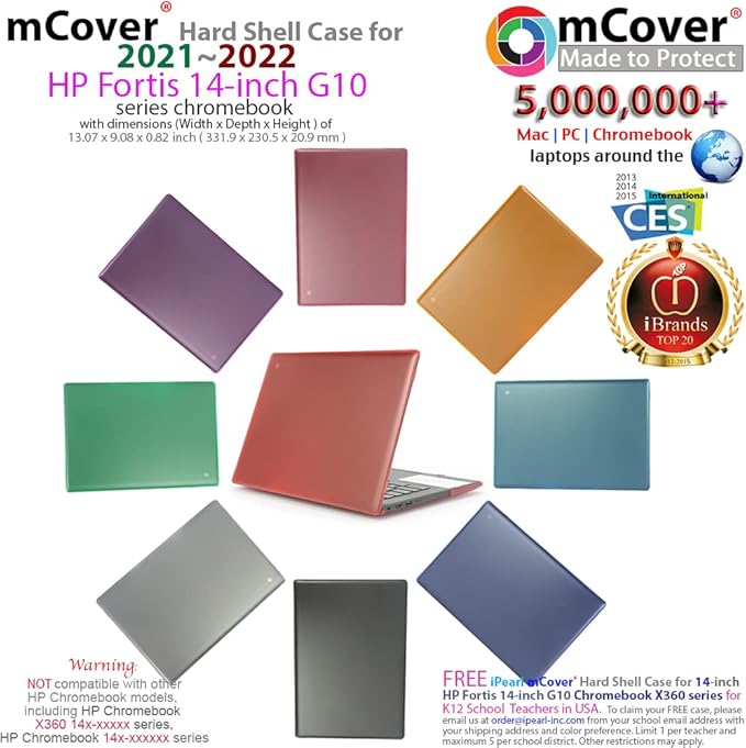mCover Case ONLY Compatible for 2021~2024 14" HP Fortis 14-inch G10 / G11 Chromebook Laptop Computers (NOT Fitting Any Other HP Models) - Pink