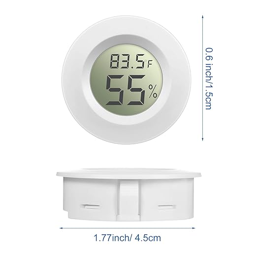 Weewooday Mini Hygrometer Thermometer Digital LCD Monitor Indoor/Outdoor Room Humidity Meter Temperature Gauge for Greenhouse Garden Reptile Incubator Cellar ℉/℃(White,8 Pcs)