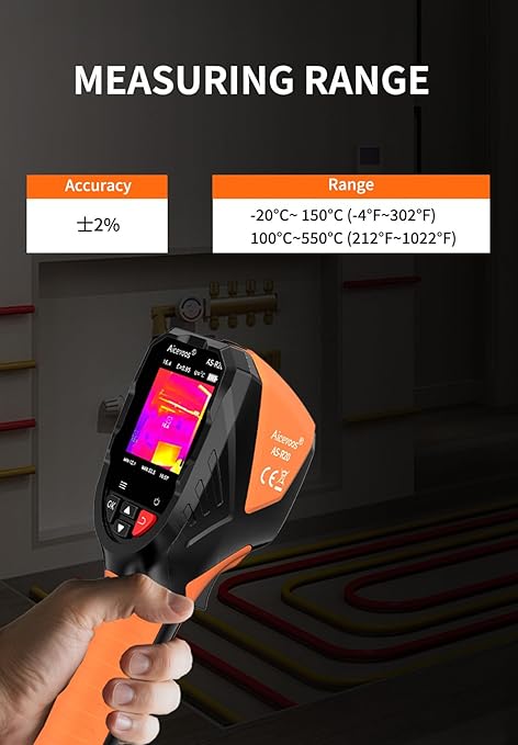 R20 Handheld Thermal Camera, Super Resolution 240 x 240, Thermal Imaging Camera with Laser Pointer, 96 x 96 IR Resolution, 25 HZ Infrared Camera, -4°F to 1022°F, 50° FOV, Thermal Imager