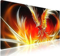 XXL Gaming Mouse Pad with Stitched Edges 31.5 x 11.8 Inches - Phoenix After Fire Shower Renascence, Smooth Cloth Surface Natural Anti-Slip Rubber Base Large Desk Mat for PC Office/Home