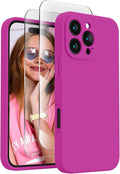 FireNova Designed for iPhone 16 Pro Max Case, Silicone Upgraded [Camera Protection] Phone Case, Soft Anti-Scratch Microfiber Lining Inside, 2024, Dark Fuchsia