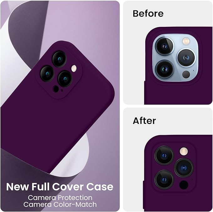 FireNova Designed for iPhone 13 Pro Max Case, Silicone [Camera Protection] Phone Case, Soft Anti-Scratch Microfiber Lining Inside, 6.7 inch, Wine Red