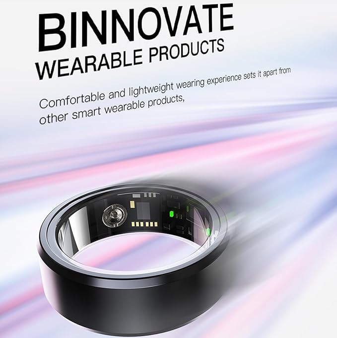 Smart Rings for Men Women Health Ring Fitness Tracker Heart Rate Monitor Sleep Tracker Pedometer Calories Step Counter Waterproof Rings Compatible with iOS Android Phones