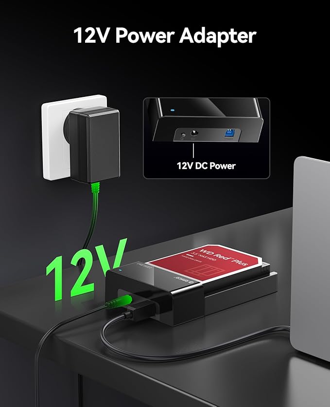 ORICO External USB 3.0 to SATA Hard Drive Lay-Flat Docking Station for 2.5 or 3.5in HDD, SSD Up to 24TB [Support UASP]