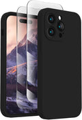 FireNova Designed for iPhone 14 Pro Max Case, Silicone Upgraded [Camera Protection] Case, Soft Anti-Scratch Microfiber Lining Inside, 6.7 inch, Black