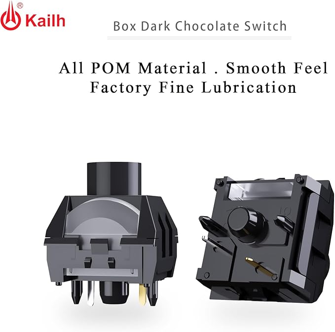 Kailh Box Dark Chocolate Linear Switch,5-Pin 55gf RGB SMD Full POM Material Pre-Lubed Key Switches for Mechanical Gaming Keyboard(Dark Chocolate,45pcs)