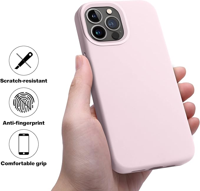 OTOFLY Designed for iPhone 13 Pro Max Case, Silicone Shockproof Slim Thin Phone Case for iPhone 13 Pro Max 6.7 inch (Ice Pink)