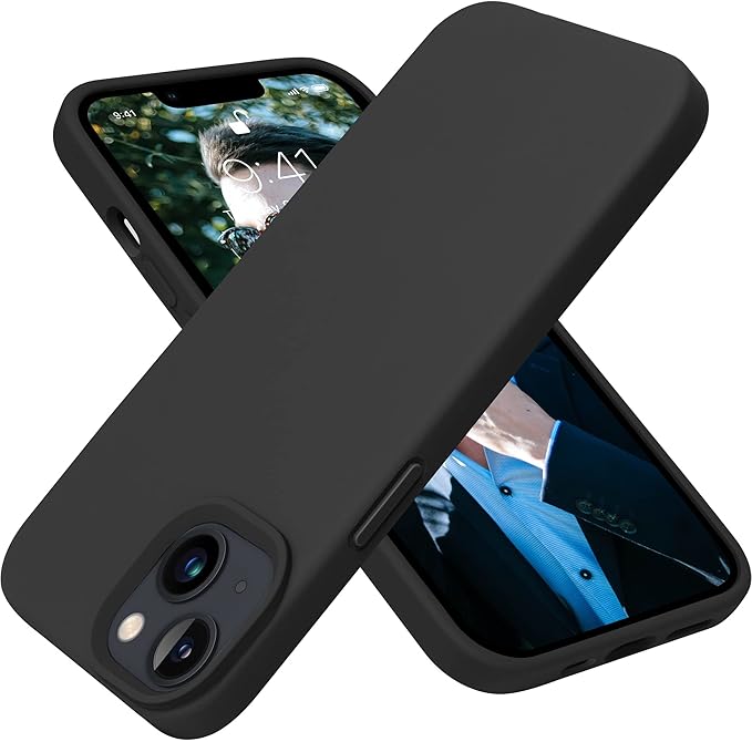 OTOFLY Designed for iPhone 13 Phone Case, Silicone Shockproof Slim Thin Phone Case for iPhone 13 6.1 inch (Black)