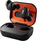 Skullcandy Grind Fuel Wireless Earbuds, Bluetooth Headphones, Up to 40 Hours Battery, Noise Isolating Fit, Wireless Charging Case, Microphone, Customizable via Skull-iQ App - True Black/Orange