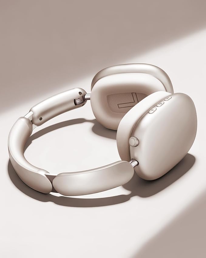 Wentronic Y02 Active Noise Cancelling Headphones, Wireless Over-Ear Bluetooth 5.4 Headphones, Multiple Modes, 60H Playtime,Hi-Res Audio,Big Bass,Foldable Lightweight for Travel Home Office, Starlight