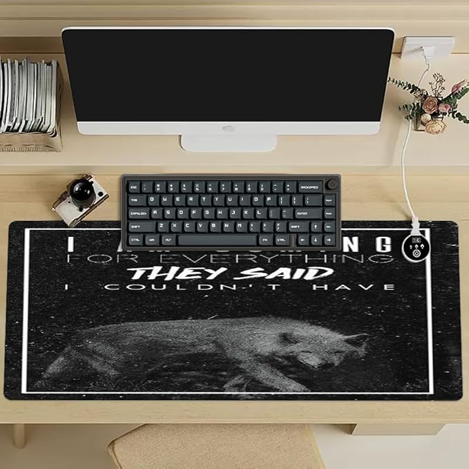 Inspirational Quote Mouse Pad for Guys,Black Large Mouse Pad for Mens Lion Animal Keyboard Pad Extended Gaming Pad for Desk Non-Slip Rubber Base Gaming Mouse Mat for Office Home 31.5"x15.7"