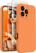 FireNova Designed for iPhone 16 Pro Case, Silicone Upgraded [Camera Protection] Phone Case, Soft Anti-Scratch Microfiber Lining Inside, 2024, Kumquat