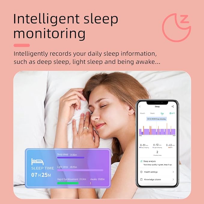 Smart Ring for Men & Women, Fitness and Health Tracker with Sleep Monitoring, Steps Counting, Daily Wellness Insights, IP68 Waterproof, No Subscription, Compatible with App (Rose Gold, 7)