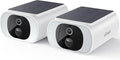 ieGeek 2 Pack Camera Outdoor Wireless, 2K Outside Cameras for Home Security, Embedded Solar Panel, AI Motion Detection, Smart Spotlight & Alarm, No Hub Needed
