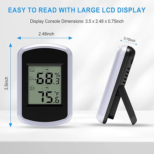 Urageuxy Digital Hygrometer Thermometer, Temperature Humidity Monitor with Fahrenheit Only, Indoor Temperature Gauge and Humidity for Home, Office, Bedroom, Baby Room, Kitchen, Greenhouse