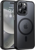 Newfuture Magnetic for iPhone 15 Pro Case [Compatible with Magsafe] [Military Grade Drop Protection] Translucent Matte Anti-Fingerprint Shockproof Phone Case for iPhone 15 Pro 6.1 inch, Black