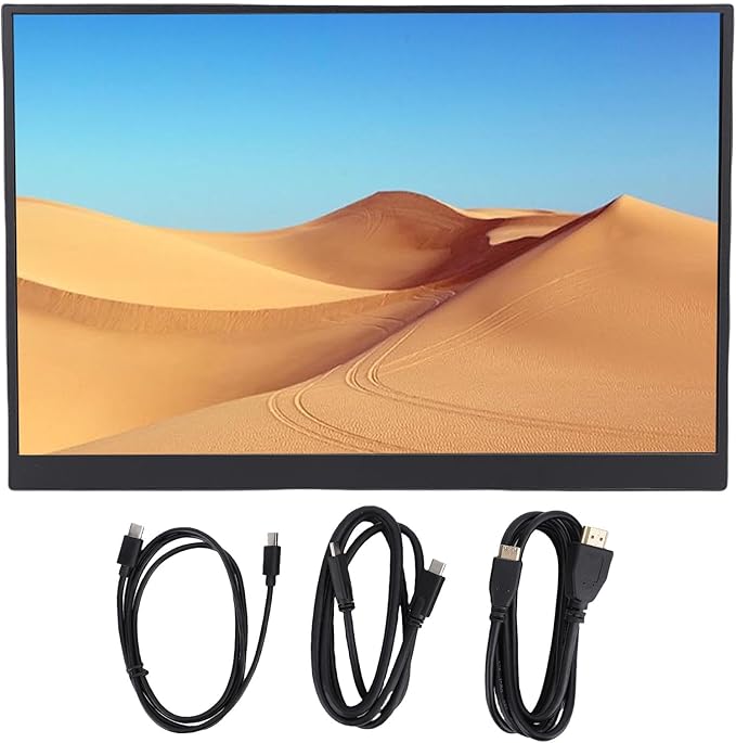 Bewinner Portable Monitor 16inch, 4K FHD HDMI Computer Display with Cover and 2 Speakers, 120HZ Refreshing Rate External Monitor for PC Phone Computer