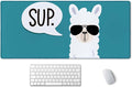 SSOIU Extended Mouse Pad, XXL Gaming Mouse Pads, Large Big Mousepad Laptop Computer Keyboard Mat Desk Pad with Non-Slip Base Stitched Edge for Gaming Office, 35.5 x 15.7 inch, Sup Llama