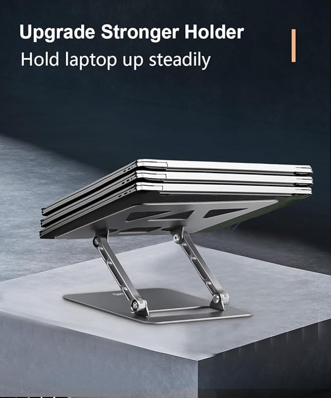 Aoviho Adjustable Laptop Stand for Desk,Portable Laptop Stand Holder and Riser,Foldable Aluminum Notebook Computer Stands for MacBook Air Pro HP Lenovo Dell Samsung Chromebook, 10-15.6 inch, Grey