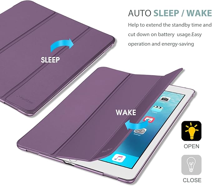 ProCase Smart Case for iPad Pro 12.9 Inch 1st and 2nd Generation (2015 and 2017 Model), Stand Cover Support Auto Sleep/Wake -Darkpurple