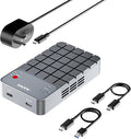 MAIWO RAID NVMe Enclosure USB3.2 GEN2x2 20Gbps, Dual Bay M.2 PCIe NVMe SSD Reader with RAID 0/1/PM/JBOD Cooling Fan, USB-C to C&A Dual Cables, 5V 3A Power Adapter, Aluminum
