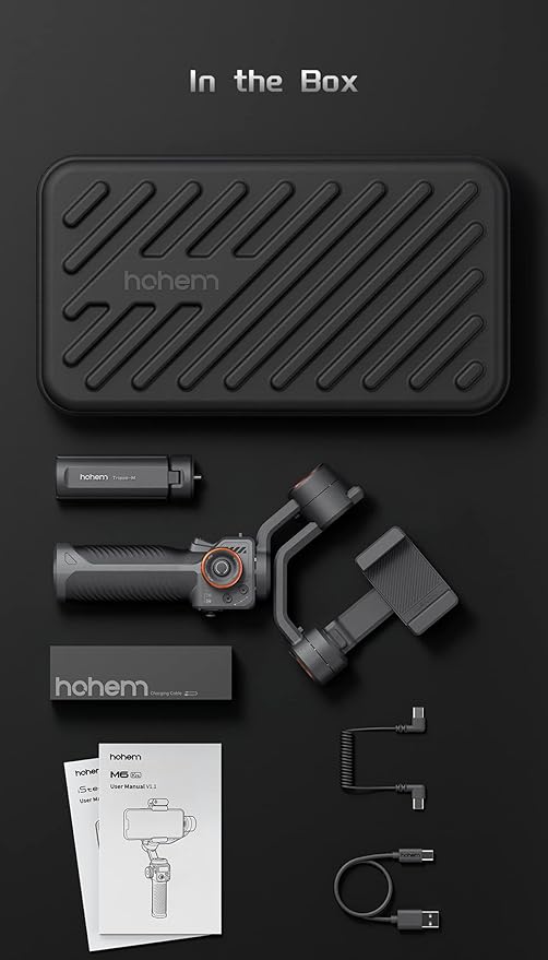 Hohem iSteady M6 Gimbal Stabilizer for Smartphone, 3-Axis Cell Phone Stabilizer Built-in OLED Display 400g Payload Reverse Charging Android and iPhone Gimbal with Inception Motion Timelapse