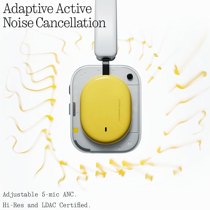 Nothing Headphone (a) 2026 New, Adaptive Active Noise Cancelling Headphones, Wireless Over Ear Bluetooth 5.4 ANC Headset with LDAC Hi-Res, 5 HD Mics Ultra Bass via APP, 135 Hours Playtime, Black
