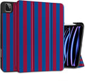 DONGKE Case for 2022/2021/2020/2018 iPad Pro 11 inch Gen 4/3/2/1 - Slim Protective Case - Built in Pencil Holder Support Charging - Trifold Stand & Sleep/Wake Cover- Red Stripes
