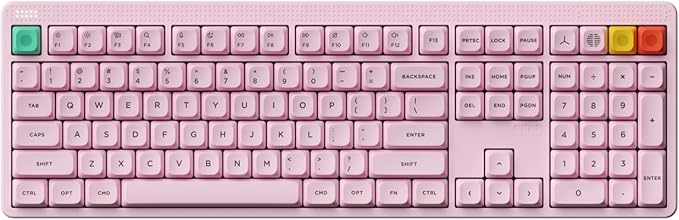 NuPhy Node100 Wireless Mechanical Keyboard, Hot Swappable Custom Bluetooth Keyboard, 109 Keys Computer Gaming Keyboards, Supports Touch Gestures, PBT Keycaps, RGB Backlit, Bluetooth/2.4GHz/USB-C