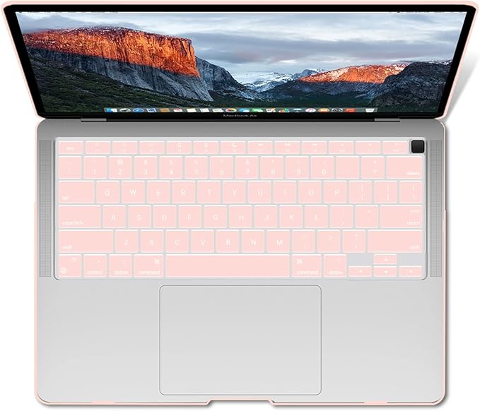IBENZER Compatible with New MacBook Air 13 inch Case 2022 2021 2020 M1 A2337 A2179 A1932, Plastic Hard Shell Case with Keyboard Cover for Mac Retina Display with Touch ID, Sakura Pink, AT13SKPK+1